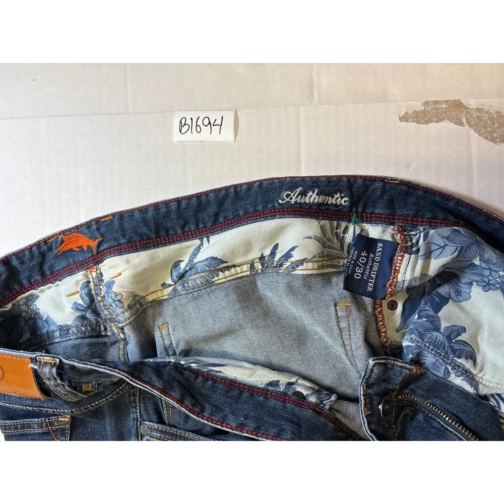 Tommy‎ Bahama Sand Drifter Authentic Mens Jeans 40x30 Dark Wash Straight Leg